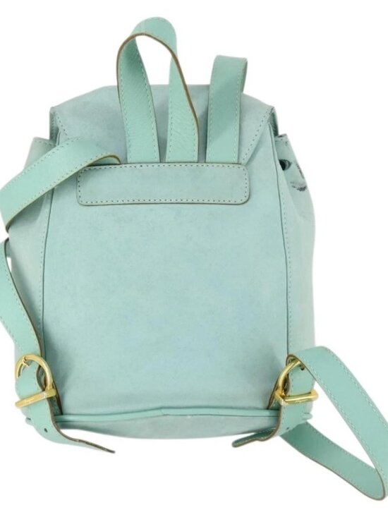 Salvatore Ferragamo Gancini Backpack Suede Green Gold Auth 159843 main image 15